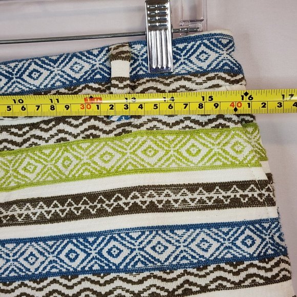 Ann Taylor Loft Shorts Womens Size 4 Blue Green Aztec Mid Rise Mom Core - Picture 4 of 5
